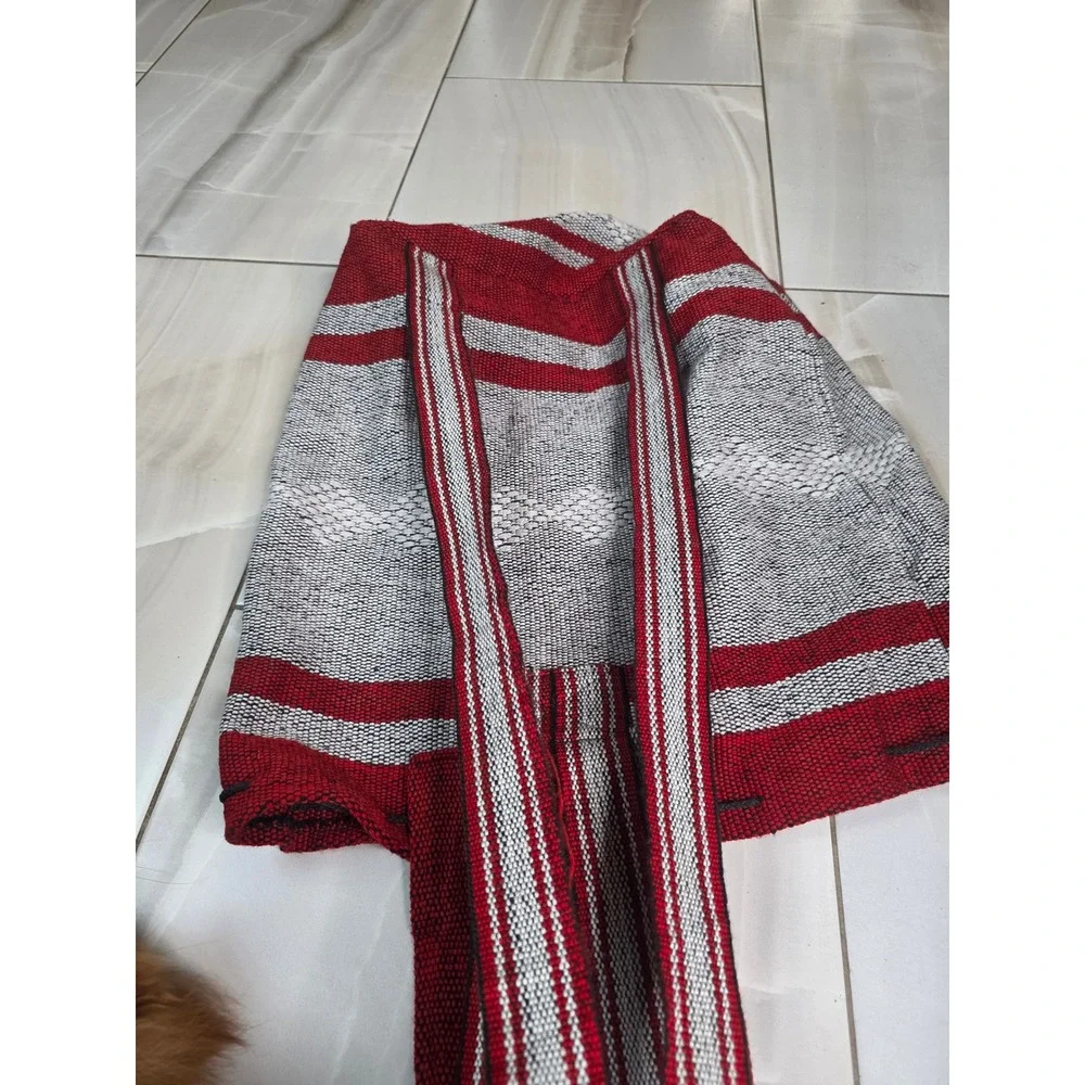 Kansas City Chiefs Woven Baja Backpack Red‎ Grey Striped Drawstring Bag S4